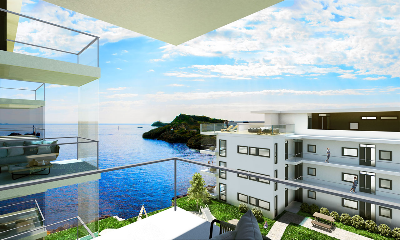 I Sjøsiden boligpark har vi levert teknisk rom, sanitær-, varme- og sprinkleranlegg.